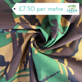 Drill (Polycotton) in Camouflage Greens/Browns