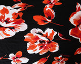 Jersey Painted Flowers on Black (Viscose)