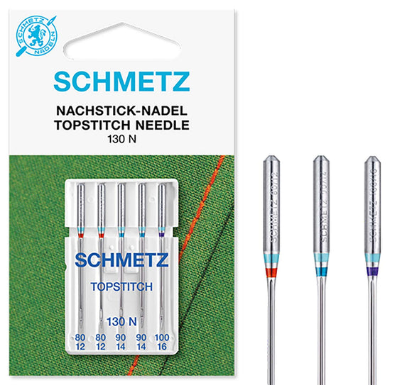 Machine Needles - Topstitch Assorted 80/12-100/16 (pack of 5) by Schmetz