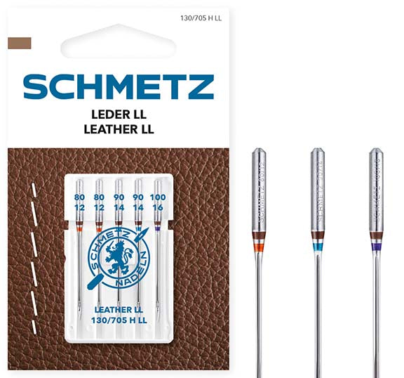 Machine Needles - Leather Assorted 80/12-100/16 (pack of 5) by Schmetz