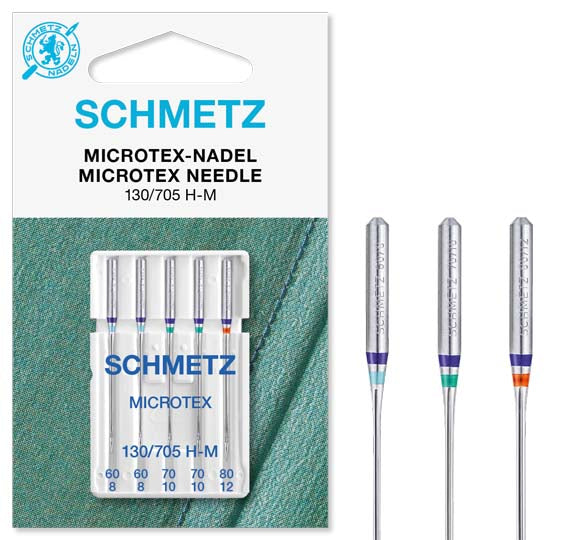 Machine Needles - Microtex Assorted 60/8-80/12 (pack of 5) by Schmetz