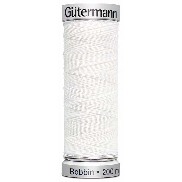 Gutermann Bobbin Thread 200m Colour 1001 (White)