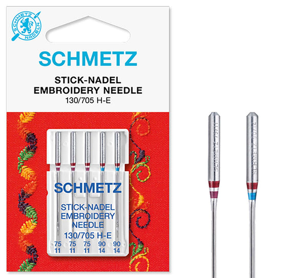 Machine Needles - Embroidery Assorted 75/11-90/14 (pack of 5) by Schmetz