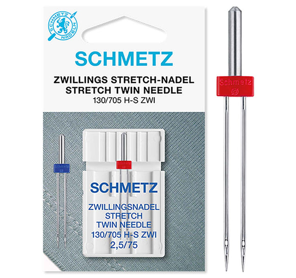 Machine Needles - Twin Stretch 75/11 2.50mm (pack of 1) by Schmetz