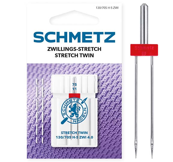 Machine Needles - Twin Stretch 75/11 4.0mm (pack of 1) by Schmetz