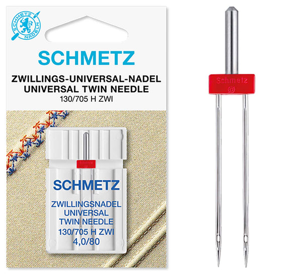 Machine Needles - Twin Universal 80/12 4.00mm (pack of 1) by Schmetz