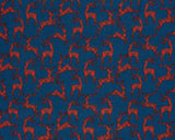 Brushed Cotton Tartan Red Deer on Navy