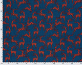 Brushed Cotton Tartan Red Deer on Navy