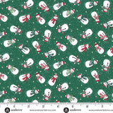 Makower Christmas Country Snowmen on Green