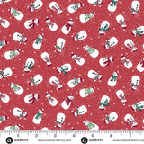 Makower Christmas Country Snowmen on Red