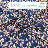 Lyocell Orchid on Navy
