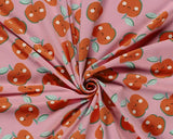 Jersey Happy Apples on Pink (Cotton)