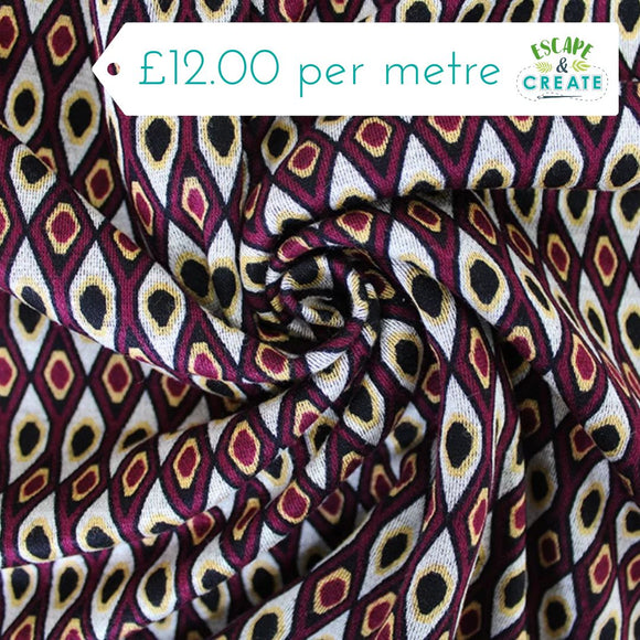 Ponte Roma Geometric Retro Burgundy