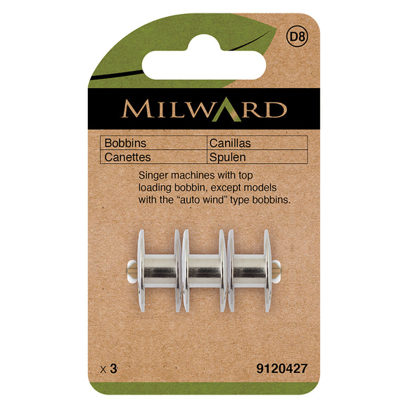 Bobbins for Singer Class 66K (pack of 3) by Milward Green