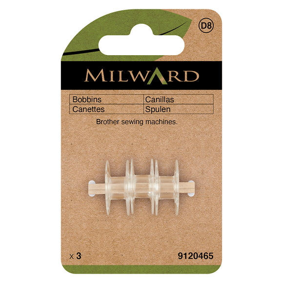 Bobbins for Brother Top Loading Machines (pack of 3) by Milward Green
