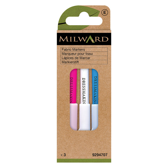 Fabric Markers Coloured Pencils (set of 3) by Milward Green