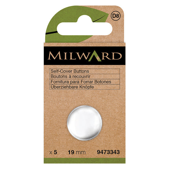 Buttons 19mm Self Covered Metal (6 sets) by Milward Green