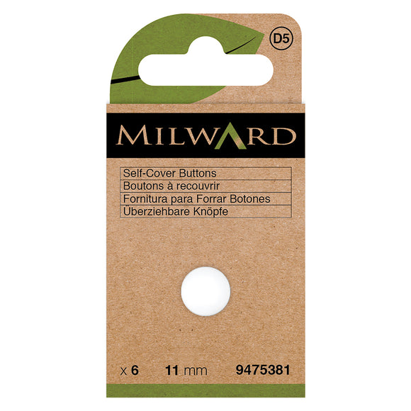 Buttons 11mm Self Covered (6 sets) by Milward Green