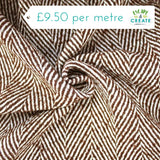 Wool Blend (Large Herringbone) Brown