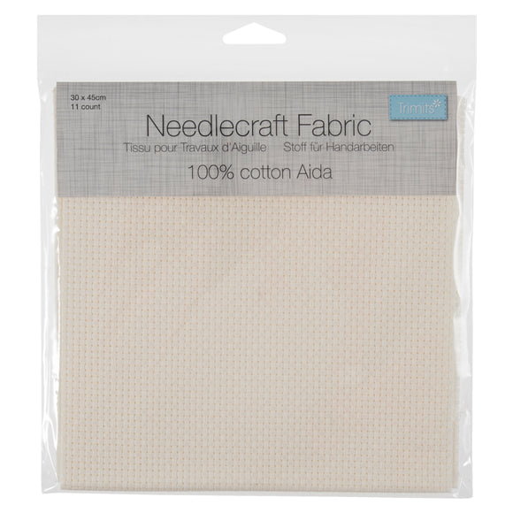 Aida Needlecraft Fabric 11 Count 30cm x 45cm Cream
