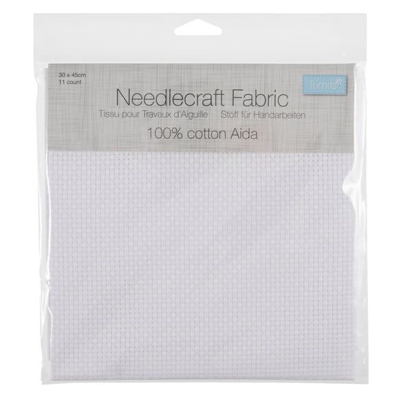 Aida Needlecraft Fabric 11 Count 30cm x 45cm White