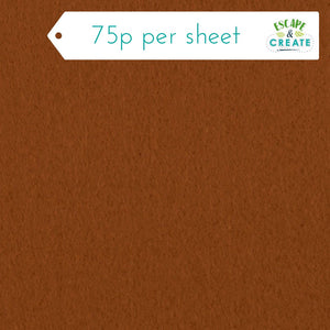 Felt A4 Sheet in Gingerbread 22.5cm x 30cm (9" x 12")