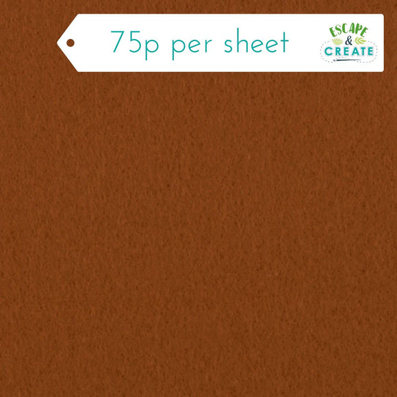 Felt A4 Sheet in Gingerbread 22.5cm x 30cm (9