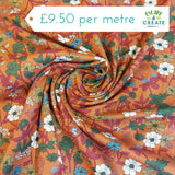 Viscose Twill Brick Floral