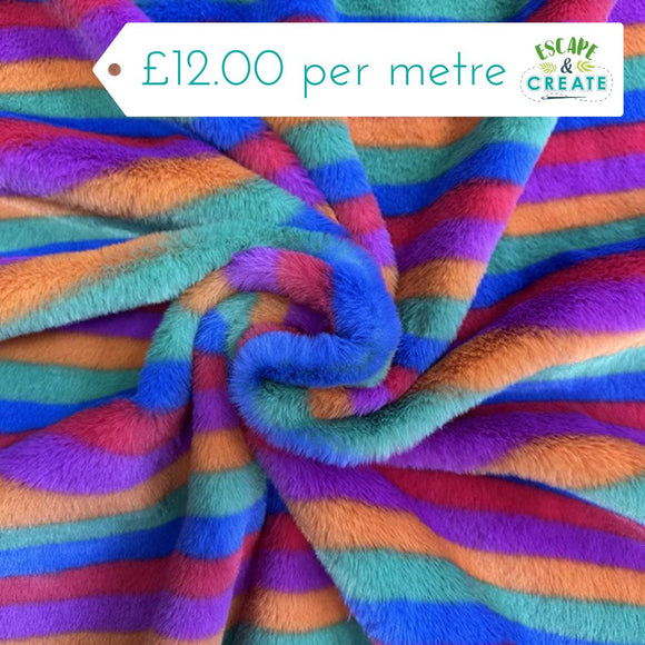 Fleece (Plush) in Rainbow Stripe