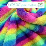 Fleece (Plush) in Rainbow Stripe Brights