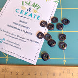 Button 12mm Square in a Square Brown/Black