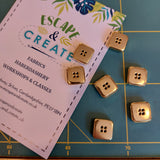 Button 15mm Square 4 Hole Gold