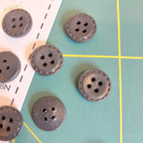 Button 15mm Round Stitch Effect Grey