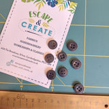 Button 15mm Round Stitch Effect Grey