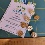 Button 22mm Solid Circle Diamanté  Gold