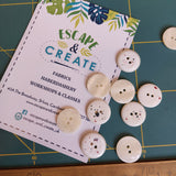 Button 23mm Round Double Sided Cream