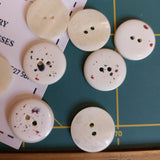 Button 23mm Round Double Sided Cream