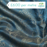 Dress Lining (Paisley Jacquard) in Turquoise