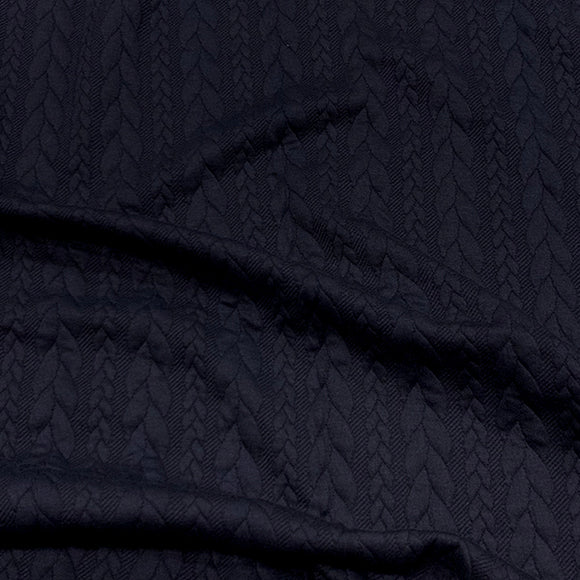 Cable Knit Jacquard in Navy