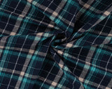 Brushed Cotton Flannel Check in Teal