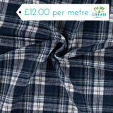 Brushed Cotton Flannel Check in Blue