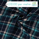 Brushed Cotton Flannel Check in Teal