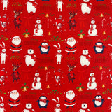 Cotton Merry Christmas on Red