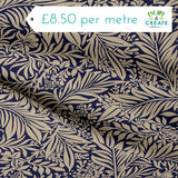 Cotton William Morris Larkspur Navy