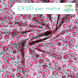 Cotton Voile Flower Fuschia