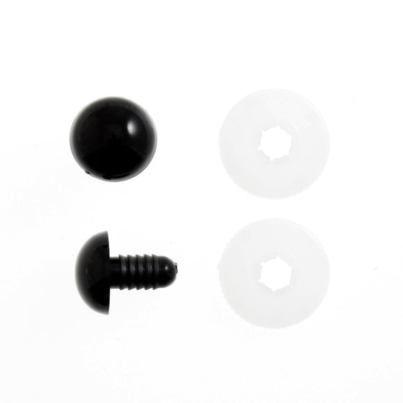 Toy Eyes Solid Safety 9mm Black (pack of 8)