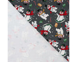 French Terry in Festive Christmas Snowmen (Brushed)