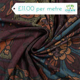 Knitted Jersey Floral Wine (Viscose/Poly)