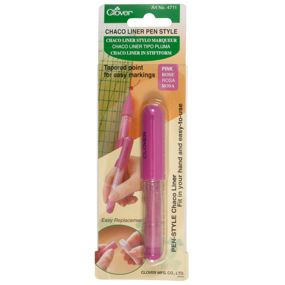 Fabric Marker - Chaco Liner Pen Pink by Clover (Refillable)