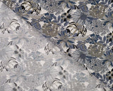 Linen Tencel Blend Flowers Denim (Lyocell)